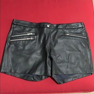 Mango Faux Leather Shorts